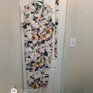 Style Studio Vintage Floral Button Down Sleeveless Dress